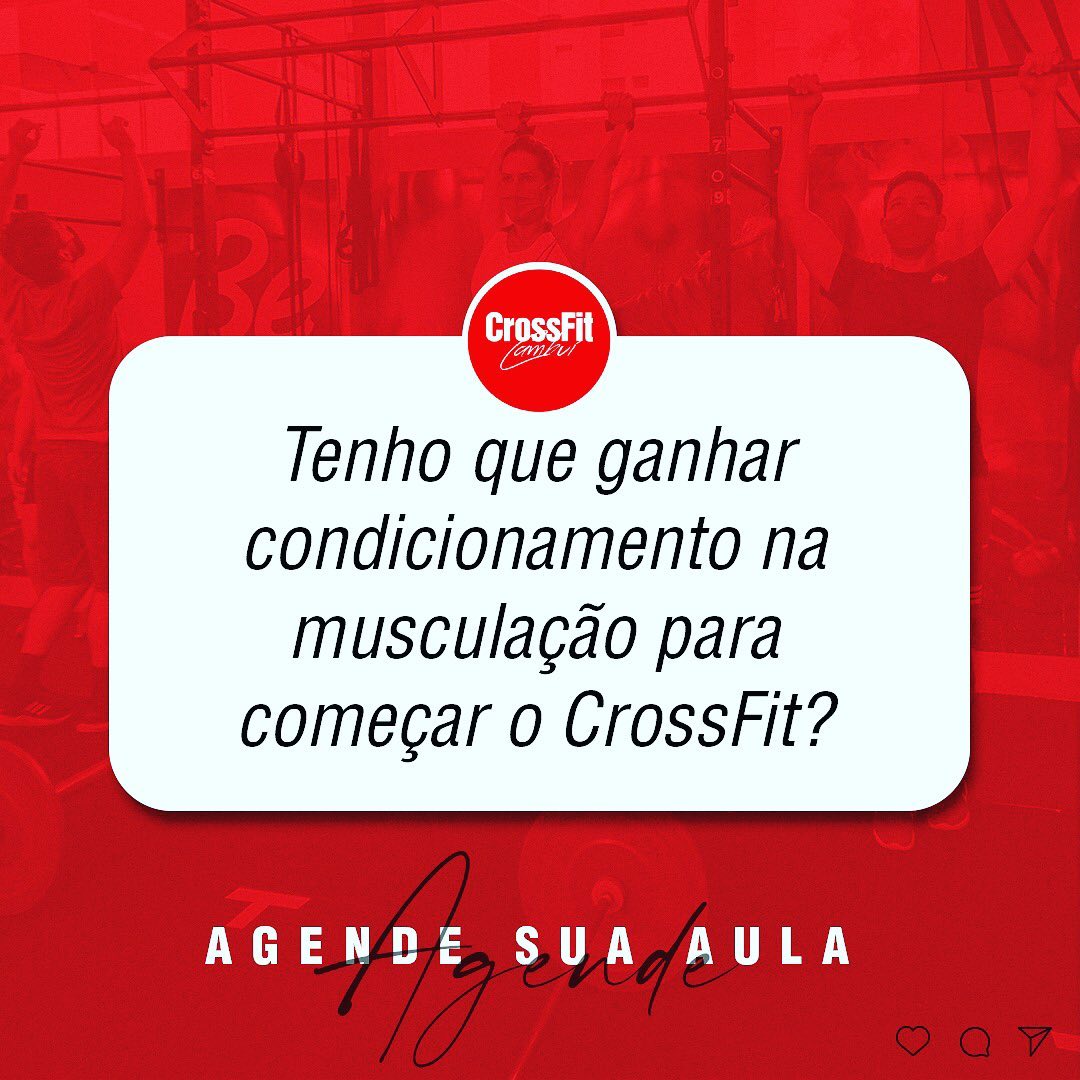 A resposta é NÃO, se você vai treinar crossfit o seu condicionamento vai ser desenvolvido dentro da modalidade, com protocolos usados para alunos iniciantes ir se adaptando aos novos estímulos com qualidade e segurança.

Venha experimentar o Crossfit ! 

Agende sua aula agora 😉🙌🏻👊🏻

#crossfit #funcionaltraining #definicaomuscular #emagrecimento #saudável #eficiência